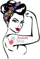 🧩 autism mom sticker set - 2pcs car bumper decals, proud autistic mama, 4 inches - autism car sticker for car, truck, laptop, window логотип