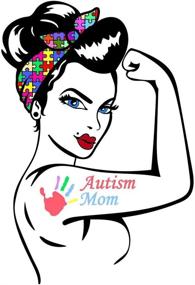 img 3 attached to 🧩 Autism Mom Sticker Set - 2pcs Car Bumper Decals, Proud Autistic Mama, 4 inches - Autism Car Sticker for Car, Truck, Laptop, Window