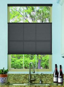 img 3 attached to BlindsAvenue Cordless Top Down Bottom Up Cellular Honeycomb Shade, 9/16" Single Cell, Light Filtering, Anthracite, Size: 23" W X 48" H