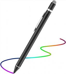 img 4 attached to Active Stylus Pen for Touch Screens - Fine Point Digital Pencil for iPhone, iPad Pro, Air, Mini, Android, and Tablets - Stylish Black Pen (Model: E8910BJ)