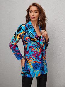 img 1 attached to Women'S Graphic Print Blazer Jacket - WDIRARA Long Sleeve Open Front Multicolored