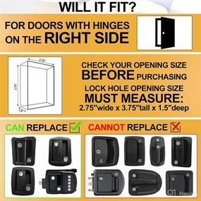 img 2 attached to 🔒 YOMILINK Upgraded RV Door Lock Keyless Entry - Black Zinc Alloy Metal Camper Trailer Door Lock