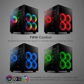 img 3 attached to EATX/ATX PC Gaming Case With 5 RGB PWM Fans & 2 LED Strips - Anidees AI Crystal Cube AR V3 Dual Chamber Tempered Glass