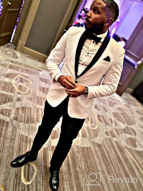 img 1 attached to 🎩 Elegant Coofandy Men's Tuxedo Jacket: Perfect for Weddings, Dinners, Proms, and Parties! review by Kenny Noel