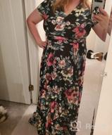 img 1 attached to Floral Maxi Dress With Cap Sleeves And V-Neck For Women'S Summer Style review by David Forleo