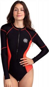 img 3 attached to Stay Stylish And Protected: AXESEA Women'S Long Sleeve Rash Guard With UV UPF 50+ Sun Protection For Beach And Surfing Fun