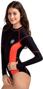 img 1 attached to Stay Stylish And Protected: AXESEA Women'S Long Sleeve Rash Guard With UV UPF 50+ Sun Protection For Beach And Surfing Fun