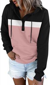 img 4 attached to Stay Cozy And Stylish With Women'S Color Block Hoodies And Sweatshirts – Shop Now!