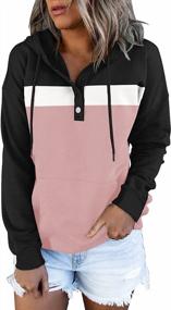 img 3 attached to Stay Cozy And Stylish With Women'S Color Block Hoodies And Sweatshirts – Shop Now!