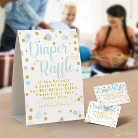 img 1 attached to 👶 Baby Shower Diaper Raffle Tickets - Gender Neutral Invitations with Diaper Raffle Cards and Sign (Includes 50 Tickets) - Toctose019