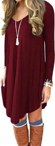 img 4 attached to Comfortable And Versatile: DEARCASE Women'S Long Sleeve Casual T-Shirt Dress