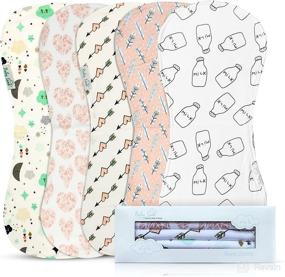 img 4 attached to 👶 Ultra Absorbent Organic Burp Cloths for Baby Girls - 5-Pack Burping Cloth, Spit Up Rags, and Newborn Towel - Burpy Bib Set for Unisex, Boys, and Girls - Milk Spit Up Rags - Burp Cloths Bundle