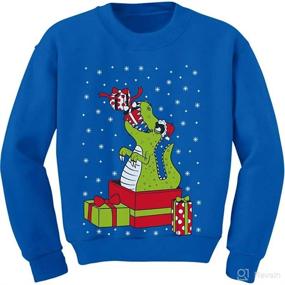 img 4 attached to T Rex Christmas Sweater Toddler Sweatshirts Apparel & Accessories Baby Girls : Clothing