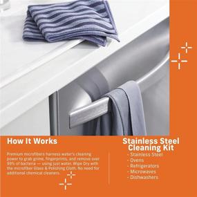 img 3 attached to 🧽 E-Cloth Stainless Steel Cleaning Kit: Premium Microfiber Cleaner for Appliances - Ideal for Oven, Stove, and Refrigerators - Washable, Reusable with 100 Wash Guarantee