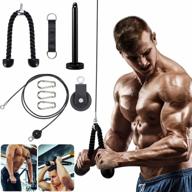 pellor pulley cable machine, fitness lat and lift pulley system, forearm wrist roller training men women arm strength exerciser for biceps curl, triceps extensions workout straight curved- home gym logo