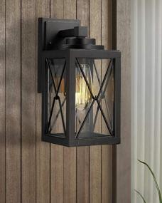 img 1 attached to Enhance Your Outdoor Space With Emliviar'S Modern Wall Mount Light Fixture With Clear Glass And Black Finish