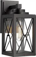 enhance your outdoor space with emliviar's modern wall mount light fixture with clear glass and black finish logo