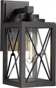 img 4 attached to Enhance Your Outdoor Space With Emliviar'S Modern Wall Mount Light Fixture With Clear Glass And Black Finish