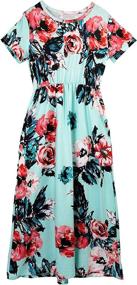 img 3 attached to 👗 LYXIOF Floral Casual Dresses with Pockets for Girls' Clothing at Dresses