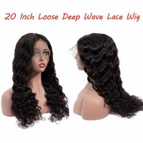 img 2 attached to Get Ready To Slay With BLY 13X4 Loose Deep Wave Frontal Wig - 18 Inches, Pre-Plucked, 150% Density, Natural Black, Glueless And Baby Hair For Black Women