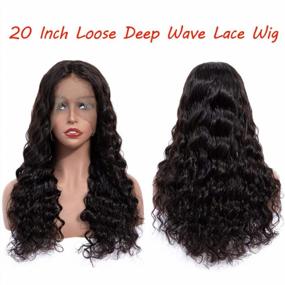 img 3 attached to Get Ready To Slay With BLY 13X4 Loose Deep Wave Frontal Wig - 18 Inches, Pre-Plucked, 150% Density, Natural Black, Glueless And Baby Hair For Black Women