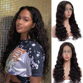 img 1 attached to Get Ready To Slay With BLY 13X4 Loose Deep Wave Frontal Wig - 18 Inches, Pre-Plucked, 150% Density, Natural Black, Glueless And Baby Hair For Black Women