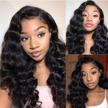 get ready to slay with bly 13x4 loose deep wave frontal wig - 18 inches, pre-plucked, 150% density, natural black, glueless and baby hair for black women logo