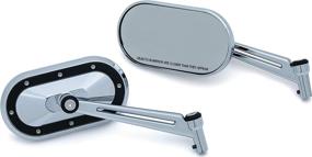 img 3 attached to 🏍️ Enhance Your Motorcycle's Style with Kuryakyn 1765 Heavy Industry Rear View Side Mirrors: Chrome with Satin Black Accents, 1 Pair