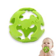 green silicone baby teething toy - dinosaur shape, bpa-free sensory teether toy логотип