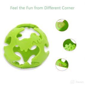 img 2 attached to Green Silicone Baby Teething Toy - Dinosaur Shape, BPA-Free Sensory Teether Toy