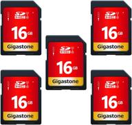 capture every moment: gigastone 16gb 5 pack sd card uhs-i u1 class 10 sdhc memory card with high-speed full hd video for canon, nikon, sony, and more digital cameras - includes 5 mini cases логотип
