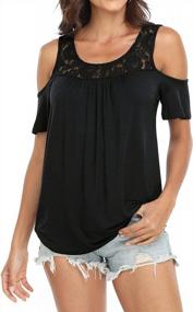 img 2 attached to 👚 Stylish Women's Summer Cold Shoulder Tops: Short-Sleeve T-Shirts for Casual Pullover Dolman Blouses