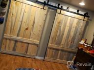 картинка 1 прикреплена к отзыву ZEKOO 5FT Bypass Barn Door Hardware Kit Double Bypass Barn Door Hardware For Double Wooden Door Double Track Black Roller Hanger от Kurt Bravo