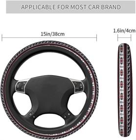 img 2 attached to 🐎 Swono Boho Steering Wheel Cover - Abstract Folk Americans Horse Ethnic Style, Universal 15 Inch Auto Neoprene Case, Anti-Slip Car Wheel Protector for Men and Women