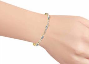 img 3 attached to 925 Silver Tennis Bracelet With Gemstone & Diamonds, Adjustable 7"-8" Women'S Bracelet Jewelry W/ 9 Gorgeous 6X4MM Birthstones