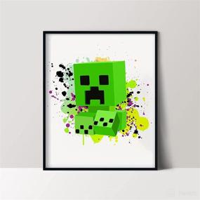 img 1 attached to Pixel Mine Game Posters - 8x10 Inches UNFRAMED Set of 6 by GROUP DMR, Boys Room Decor, Gamer Themed Wall Art, Video Game Gaming Watercolor Prints, Fun Wall Decor for Boys, Pictures for Bedroom