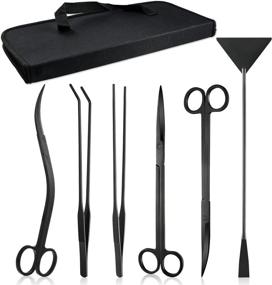 img 4 attached to 🐠 Premium 7-in-1 Aquascaping Scissor Tools Kit: Stainless Steel Aquarium Scissors, Curved & Waved Scissor Tweezers, Spatula - Anti Rust Aquascape Tools for Fish Tanks - Portable Bag Included