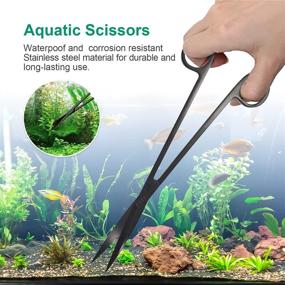 img 1 attached to 🐠 Premium 7-in-1 Aquascaping Scissor Tools Kit: Stainless Steel Aquarium Scissors, Curved & Waved Scissor Tweezers, Spatula - Anti Rust Aquascape Tools for Fish Tanks - Portable Bag Included