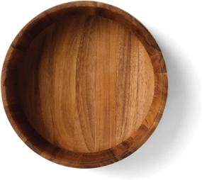 img 3 attached to Acacia Wood Salad Bowl With Tulip Design By Ironwood Gourmet