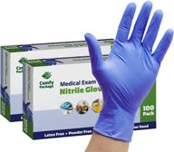 200 count nitrile disposable plastic gloves - 4 mil., latex & rubber free, non-sterile powder free gloves for optimal safety logo