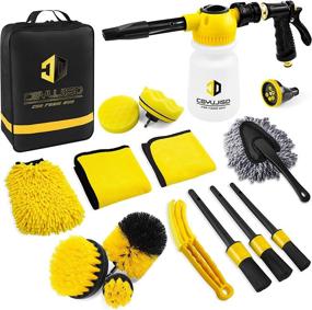 img 4 attached to 🚗 CGYUJISD Car Wash Kit with Foam Gun Sprayer, Drill Brush Set, Detailing Brush Kit, Sponge Polishing Pads, Foam Cannon for Car Cleaning and Garden Use, Quick Connects to Garden Hose – Enhanced SEO
