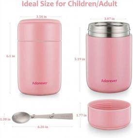 img 1 attached to Adorever Leakproof Thermos For Hot Food – Vacuum Insulated Food Jars With Spoon For Kids And Adults, 17Oz/25Oz, Soups, Pink