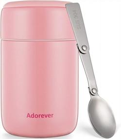 img 4 attached to Adorever Leakproof Thermos For Hot Food – Vacuum Insulated Food Jars With Spoon For Kids And Adults, 17Oz/25Oz, Soups, Pink