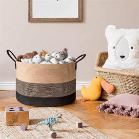 img 1 attached to 🧺 INDRESSME XXXLarge Woven Rope Basket: Versatile Storage Solution for Blankets, Pillows, and Laundry