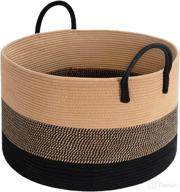 🧺 indressme xxxlarge woven rope basket: versatile storage solution for blankets, pillows, and laundry logo