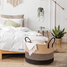 img 2 attached to 🧺 INDRESSME XXXLarge Woven Rope Basket: Versatile Storage Solution for Blankets, Pillows, and Laundry