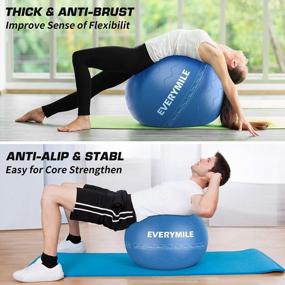 img 2 attached to Strengthen Your Core With EveryMile Exercise Ball - Anti Burst Stability Ball For Balance And Workouts, Quick Pump Included