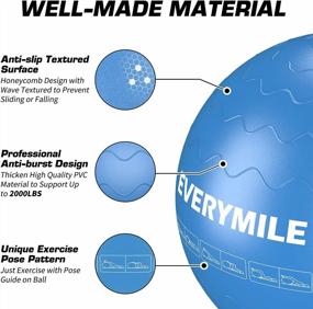 img 3 attached to Strengthen Your Core With EveryMile Exercise Ball - Anti Burst Stability Ball For Balance And Workouts, Quick Pump Included