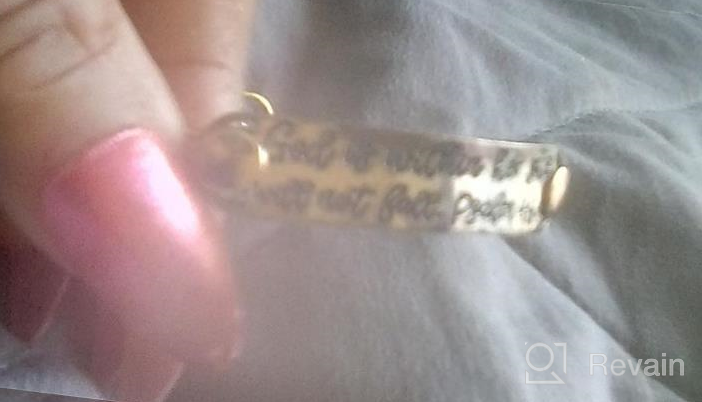 img 1 attached to 📿 Inspirational Friendship Bible Verse Bracelets - Vintage Brass Bangle Jewelry for the Brave review by Samantha Cameron