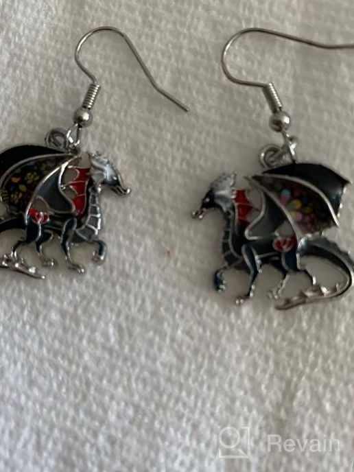 img 1 attached to Dinosaur Fantasy Dragon Enamel Alloy Earrings: Unique 🦕 Animal Jewelry for Women and Kids - Drop Dangle Style review by Committed Schmidt